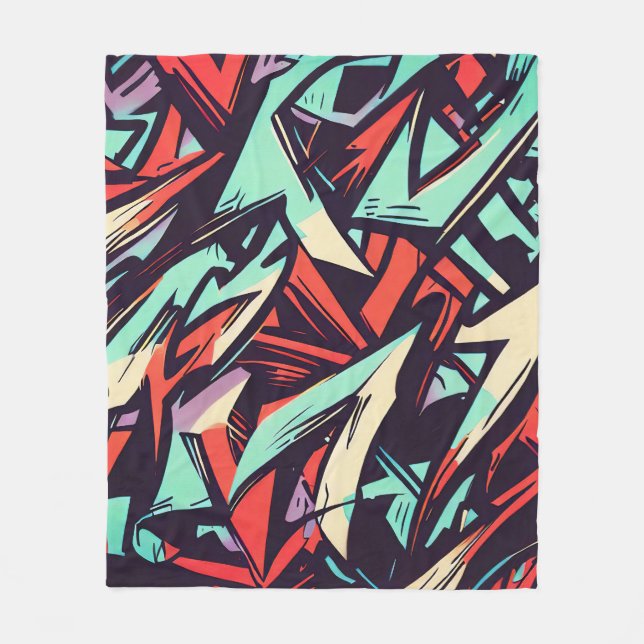 Modernes Graffiti Fleecedecke (Vorderseite)