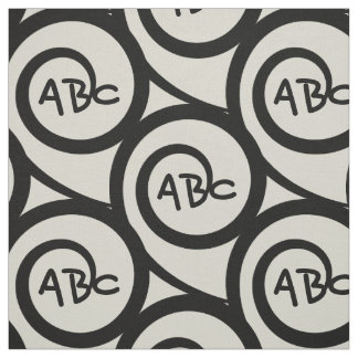 Modernes Graffiti-Monogramm-Spiralen-Muster Stoff