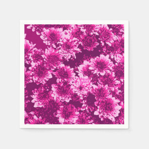 Modernes grafisches Dahlia-Muster, Amethyst Lila Serviette