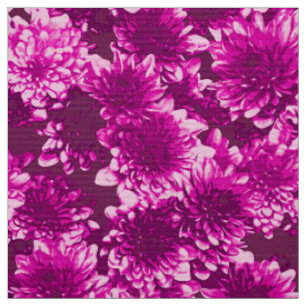 Modernes grafisches Dahlia-Muster, Amethyst Lila Stoff