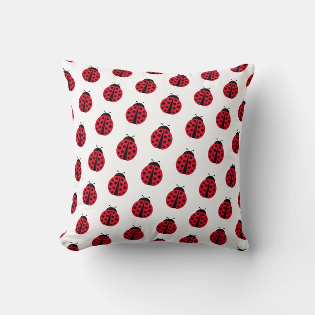 modernes grafisches Ladybug-Motiv Kissen (Vorderseite)