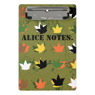 Modernes, grafisches Muster. Alice-Notizen. Person Mini Klemmbrett