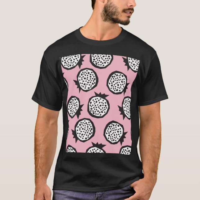 Modernes Granatapfel: Abstrakter Nahtloser Stil T-Shirt (Vorderseite)