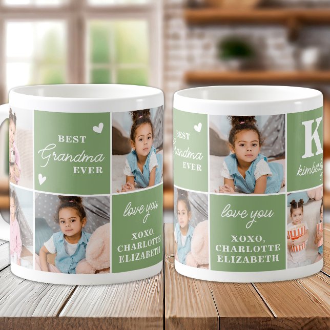 Modernes GRANDMA Personalisiert 7 Multi-Foto Kaffeetasse (Von Creator hochgeladen)