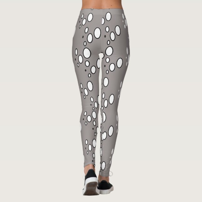 Modernes Grau Gemustert Leggings (Rückseite)