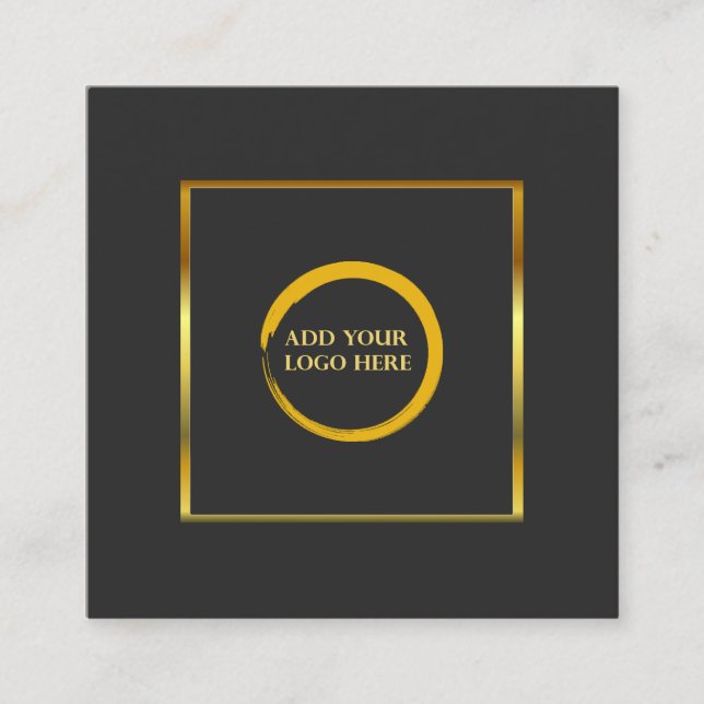 Modernes, grau-minimalistisches Gold einfach hinzu Quadratische Visitenkarte (Vorderseite)