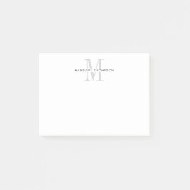 Modernes Grau Monogramm Post-it Klebezettel