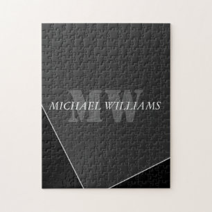 Modernes Grau-Schwarz-Monogramm