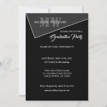 Modernes Grau-Schwarz-Monogramm