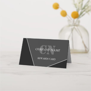 Modernes Grau-Schwarz-Monogramm Treuekarte
