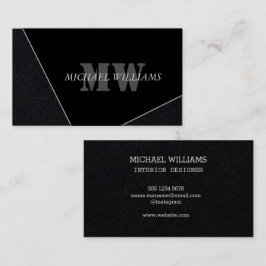 Modernes Grau-Schwarz-Monogramm Visitenkarte