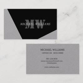 Modernes Grau-Schwarz-Monogramm Visitenkarte