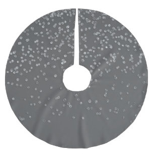 Modernes Grau und Imitat-silberner GlitzerConfetti Polyester Weihnachtsbaumdecke