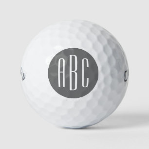 Modernes Grau-White-Letter-Monogramm Golfball