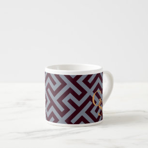 Modernes graues griechisches geometrisches espressotasse