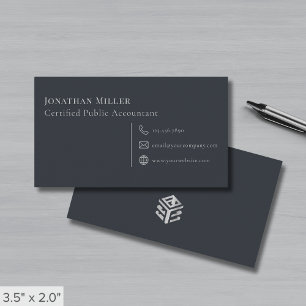 Modernes graues Logo Visitenkarte