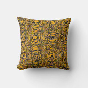 Modernes Graues Orange Wave Pattern Pillow Kissen