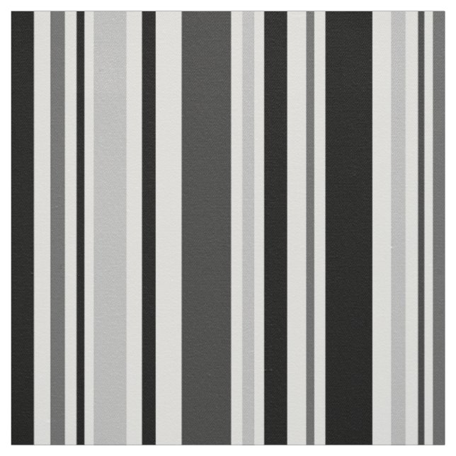 Modernes Graues, schwarz, Weiß Stripes Stoff (Muster)