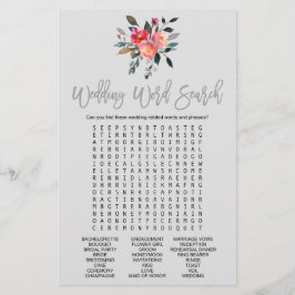 Modernes Graues Spiel "Wedding Word Search" Flyer