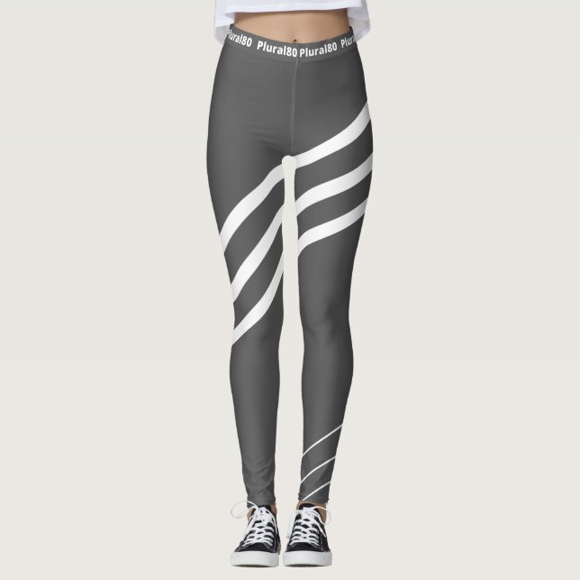 Modernes Grauweißtraining Leggings (Vorderseite)