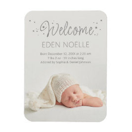 Modernes Gray Stardust Baby Announctions Foto Magnet