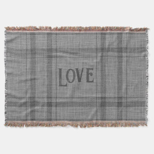 Modernes Gray Tartan Karierte Liebe Decke