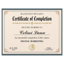 Modernes Green and Gold Certificate of Completion