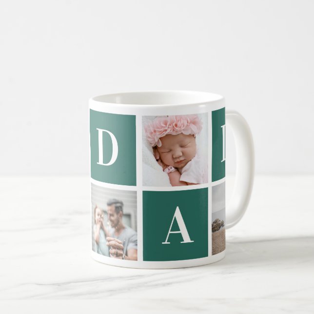 Modernes Green Custom Foto I Liebe Vater Tasse (VorderseiteRechts)