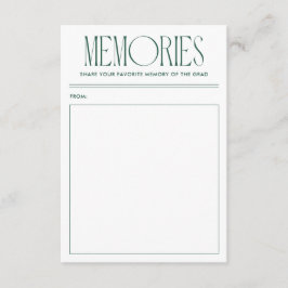 Modernes Green Favorite Memory Graduate Begleitkarte