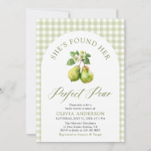 Modernes Green Gingham Perfect Pear Brautparty