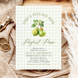 Modernes Green Gingham Perfect Pear Brautparty Einladung