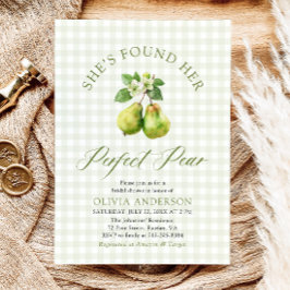 Modernes Green Gingham Perfect Pear Brautparty Einladung