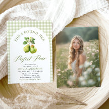 Modernes Green Gingham Perfect Pear Brautparty