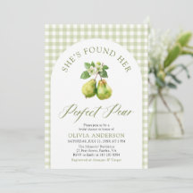 Modernes Green Gingham Perfect Pear Brautparty