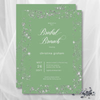 Modernes Green Glam Diamond Frame Bridal Brunch