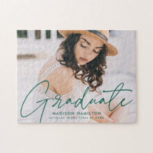 Modernes Green Script Foto Abschluss