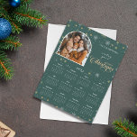 Modernes Green Snowflake Foto Magnetic CalendarCar Magnetkarte<br><div class="desc">Magnetkartenkalender mit Foto und Weihnachtsgrüßen. Verfügt über Ihr ausgewähltes Foto sowie über eine individuelle Begrüßung und den Kalender 2025 auf winterlichem Schneeflocken-Hintergrund.</div>
