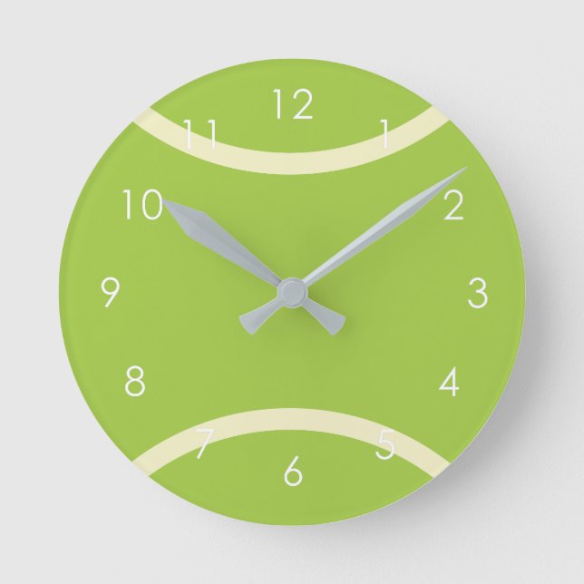 Modernes Green Tennis Ball-Geschenk Runde Wanduhr (Vorderseite)