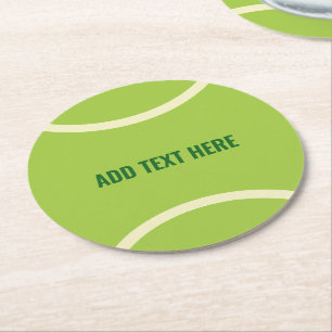 Modernes Green Tennis Ball-Geschenk Runder Pappuntersetzer