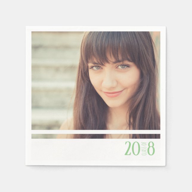 Modernes Green & White Graduate Custom Party Napki Serviette (Vorderseite)