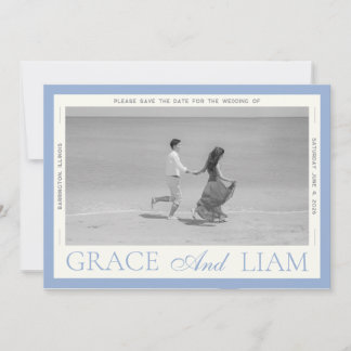 Modernes Grenzelegantes Foto Save the Date