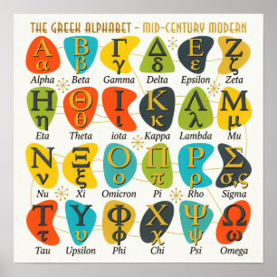 Modernes Griechenland Buchstaben Griechisches Al Poster