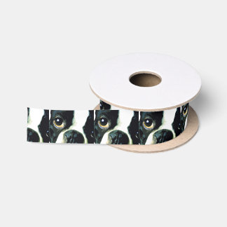 modernes großes Boston Terrier Satinband