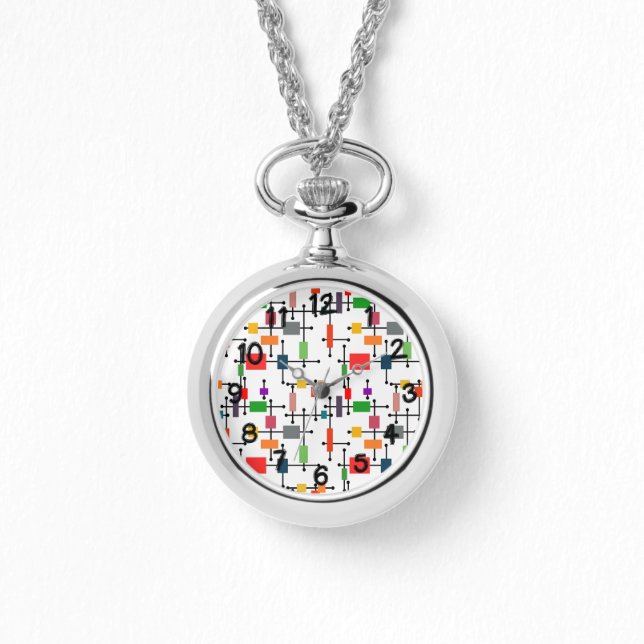 Modernes, großes Gitter Mitte des Jahrhunderts Armbanduhr (Vorderseite)