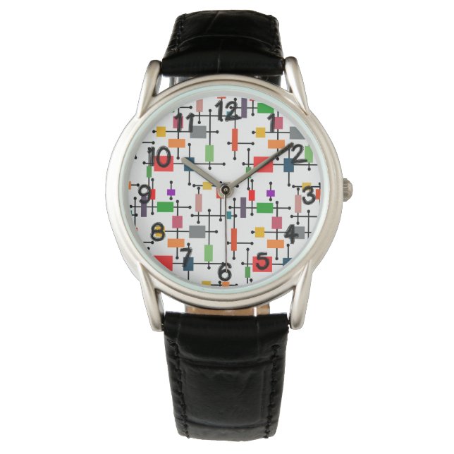 Modernes, großes Gitter Mitte des Jahrhunderts Armbanduhr (Vorderseite)