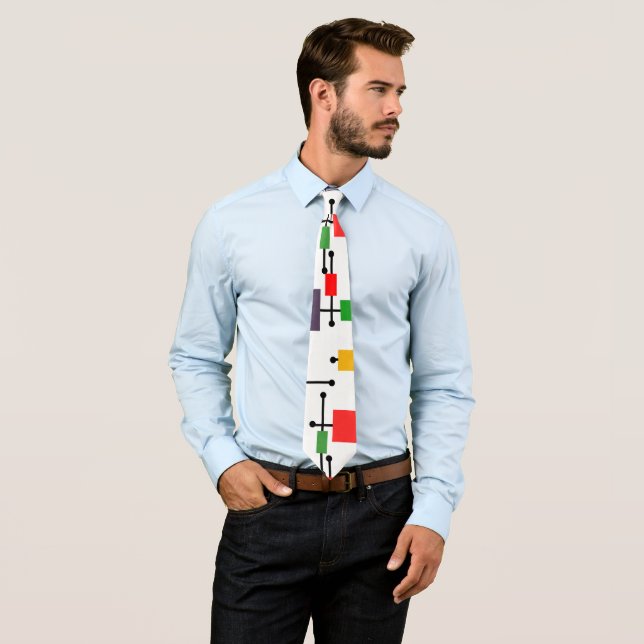 Modernes, großes Gitter Mitte des Jahrhunderts Krawatte (Beispiel)