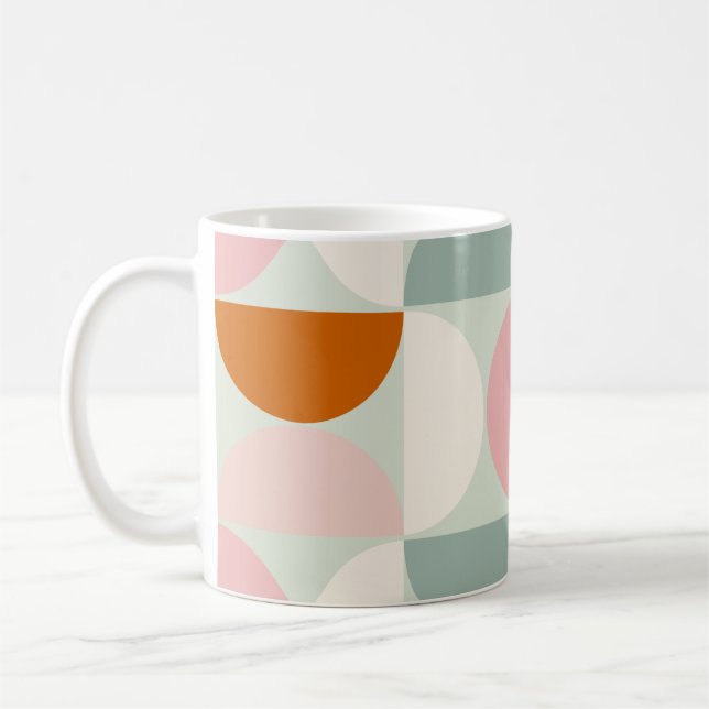Modernes, grün blütendes Orangenmuster des Mittelj Kaffeetasse (Links)