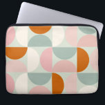 Modernes, grün blütendes Orangenmuster des Mittelj Laptopschutzhülle<br><div class="desc">Retro Mitte des Jahrhunderts moderne Muster - abstrakte geometrische Formen - minimalistische Muster Salbei grün,  rot Rosa,  Orange und Creme Weiß.</div>