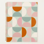 Modernes, grün blütendes Orangenmuster des Mittelj Planer<br><div class="desc">Retro Mitte des Jahrhunderts moderne Muster - abstrakte geometrische Formen - minimalistische Muster Salbei grün,  rot Rosa,  Orange und Creme Weiß.</div>