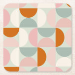 Modernes, grün blütendes Orangenmuster des Mittelj Rechteckiger Pappuntersetzer<br><div class="desc">Retro Mitte des Jahrhunderts moderne Muster - abstrakte geometrische Formen - minimalistische Muster Salbei grün,  rot Rosa,  Orange und Creme Weiß.</div>